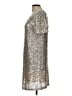 Cable & Gauge 100% Polyester Metallic Silver Cocktail Dress Size L - photo 5