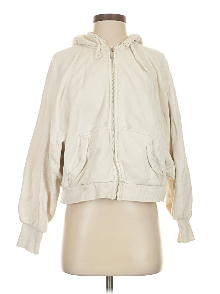 Pre-owned Mwl By Madewell Zip Up Hoodie In White