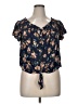 Jolt 100% Rayon Blue Short Sleeve Blouse Size XL - photo 1