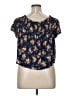 Jolt 100% Rayon Blue Short Sleeve Blouse Size XL - photo 2