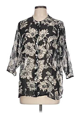 Laura Ashley 3/4 Sleeve Silk Top (view 1)