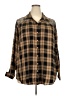 Roaman's 100% Rayon Plaid Black Brown Long Sleeve Button-Down Shirt Size 22W - photo 1