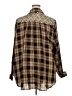 Roaman's 100% Rayon Plaid Black Brown Long Sleeve Button-Down Shirt Size 22W - photo 2