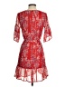 Selfie Leslie 100% Polyester Paisley Red Cocktail Dress Size XS - photo 2