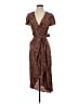 Express 100% Rayon Paisley Brown Cocktail Dress Size XS - photo 1