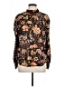 Assorted Brands 100% Polyester Floral Brown Long Sleeve Blouse Size L - photo 1