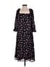 Julia Jordan 100% Polyester Floral Black Blue Casual Dress Size 4 - photo 1