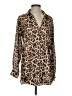 Zara Basic Animal Print Brown Long Sleeve Blouse Size S - photo 1
