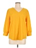 Adrianna Papell Yellow 3/4 Sleeve Top Size M - photo 1