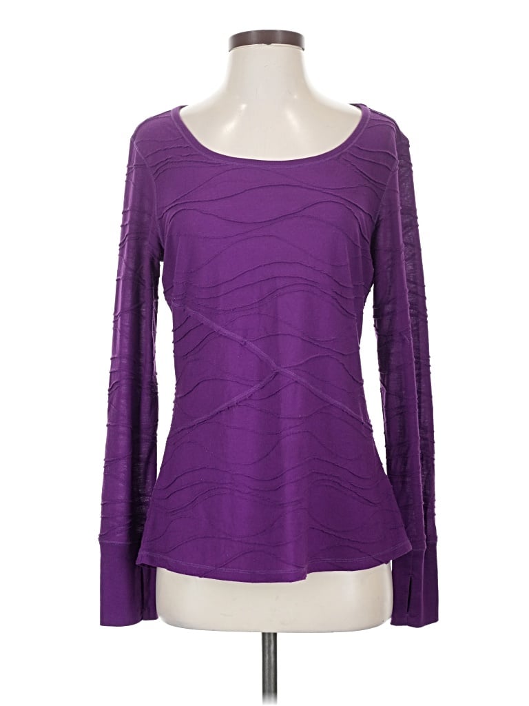 Pre-owned Rei Long Sleeve Top Purple Square Neckline Tops