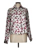Maggie Lawrence Print Silver Long Sleeve Blouse Size L - photo 1
