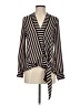 Chelsea28 100% Polyester Stripes Black Long Sleeve Blouse Size XS - photo 1