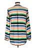 Bar III 100% Polyester Stripes Green Long Sleeve Blouse Size L - photo 2