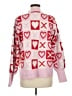 Studio Park Hearts Pink Pullover Sweater Size M - photo 2