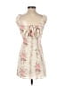 Cider 100% Polyester Floral Ivory Casual Dress Size M - photo 2