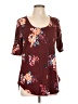 Hippie Chic Burgundy Short Sleeve Blouse Size L - photo 1