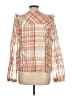 Current Air 100% Rayon Orange Long Sleeve Blouse Size L - photo 2