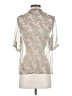 Zara Floral Silver Short Sleeve Blouse Size S - photo 2