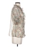 Zara Floral Silver Short Sleeve Blouse Size S - photo 4