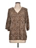 MICHAEL Michael Kors Animal Print Brown 3/4 Sleeve Blouse Size L - photo 1
