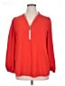 Carmen Carmen Marc Valvo 100% Polyester Red Long Sleeve Blouse Size 1X - photo 1