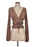 Zara Brown Tan Long Sleeve Blouse Size S - photo 1