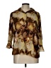 Essentials by Milano 100% Polyester Tie-dye Brown 3/4 Sleeve Blouse Size L - photo 1