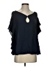Max Studio 100% Polyester Black Short Sleeve Blouse Size S - photo 1