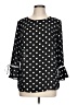 Printemps 100% Polyester Polka Dots Black 3/4 Sleeve Blouse Size L - photo 1
