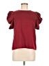 Shein 100% Polyester Burgundy Short Sleeve Top Size 6 - photo 1