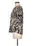 Naked Zebra 100% Polyester Animal Print Ivory Short Sleeve Blouse Size M - photo 5