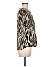 Naked Zebra 100% Polyester Animal Print Ivory Short Sleeve Blouse Size M - photo 4
