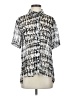 BADGLEY MISCHKA STUDIO 100% Polyester Graphic Black Silver Short Sleeve Blouse Size S - photo 1