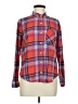 Forever 21 Plaid Red Orange Long Sleeve Button-Down Shirt Size M - photo 1