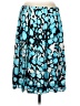 Carlisle 100% Silk Print Blue Silk Skirt Size 8 - photo 1