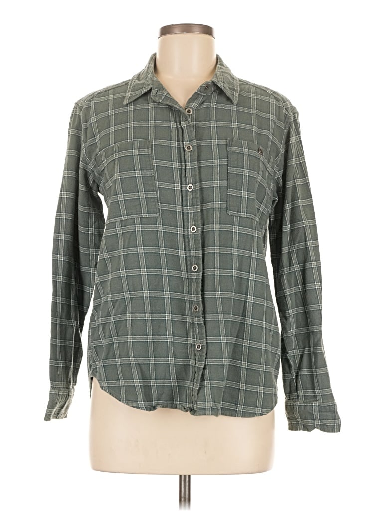 Pre-owned Pacsun Long Sleeve Button Down Shirt In Gray