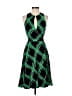 Maple 100% Acetate Argyle Green Cocktail Dress Size 2 - photo 1