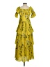 o.p.t 100% Polyester Yellow Cocktail Dress Size XS - photo 2