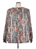 Assorted Brands Paisley Blue Long Sleeve Blouse Size 5Xl - photo 1