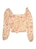 Lush Floral Pink Long Sleeve Blouse Size S - photo 1