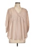 Torrid 100% Polyester Tan 3/4 Sleeve Blouse Size Lg Plus (0) - photo 1