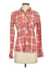 Guess 100% Cotton Plaid Orange Long Sleeve Button-Down Shirt Size XS - photo 1