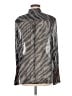 Rag & Bone 100% Silk Metallic Silver Long Sleeve Silk Top Size M - photo 2