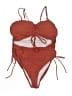 Unbranded Solid Red One Piece Swimsuit Size L - photo 1