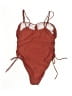Unbranded Solid Red One Piece Swimsuit Size L - photo 2