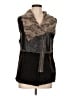 DENA 100% Polyester Black Faux Fur Vest Size L - photo 1