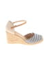 Vintage 7 Eight Stripes Gray Tan Wedges Size 10 - photo 1