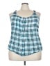 Dots 100% Cotton Blue Sleeveless Blouse Size 3X - photo 1