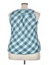 Dots 100% Cotton Blue Sleeveless Blouse Size 3X - photo 2