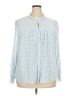 Unbranded Blue Long Sleeve Blouse Size XXL (estimated) - photo 1
